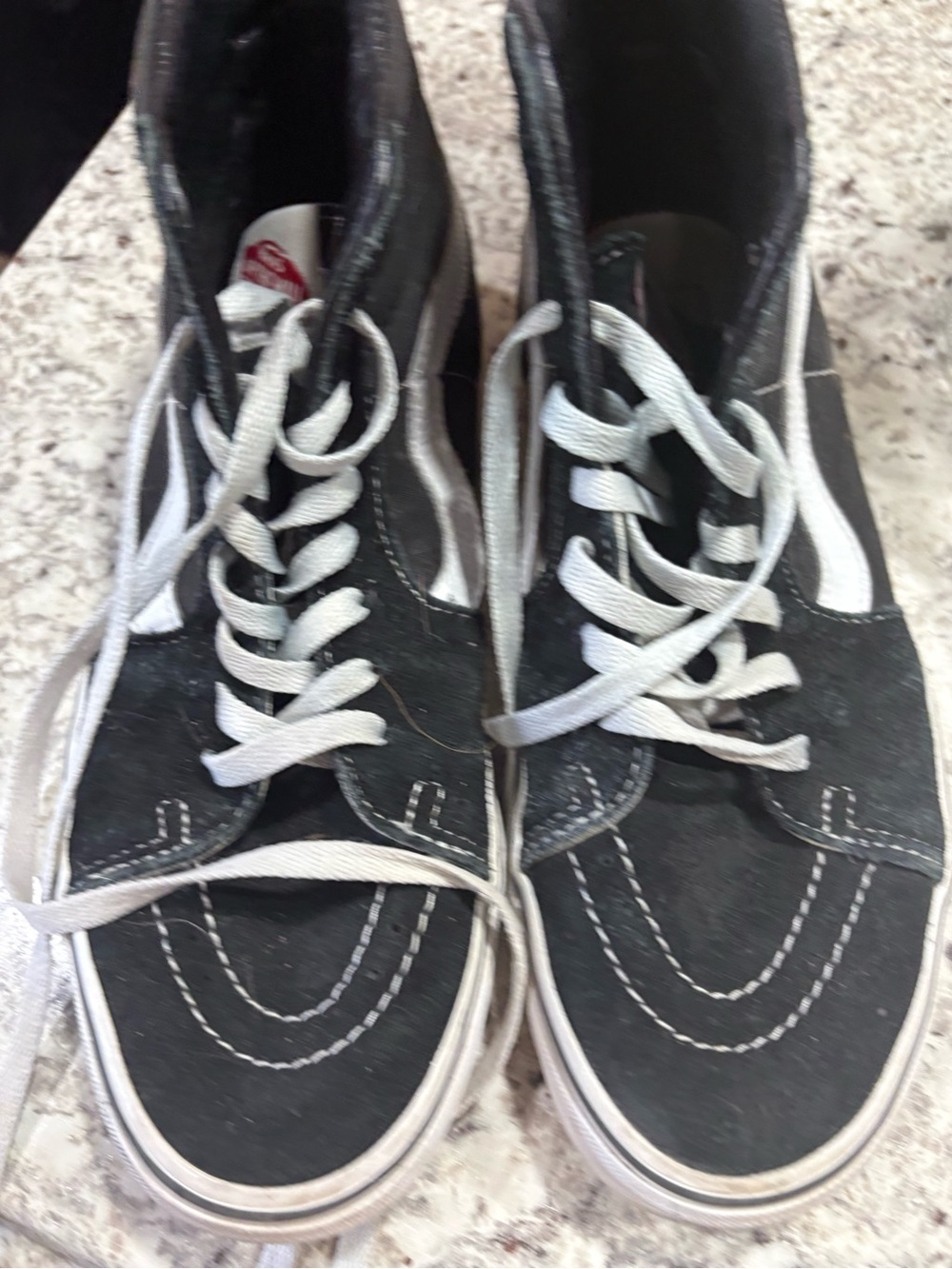 Vans Black and White High-Top Skate Sneakers